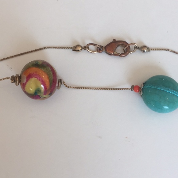 Colorful & 60 “ Long Glass, Wood & Chain Necklace - Picture 4 of 8